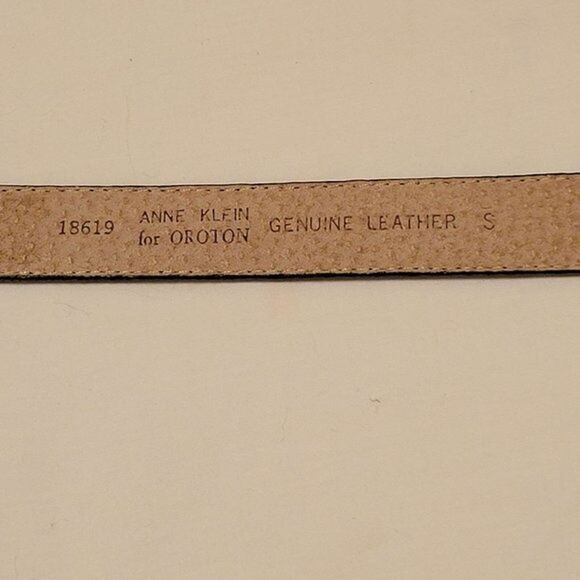 Anne Klein Black Textured Genuine Leather Belt SZ SM - Picture 6 of 6